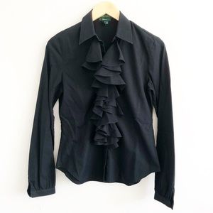 Lauren Ralph Lauren Exclusive Black Ruffle Shirt